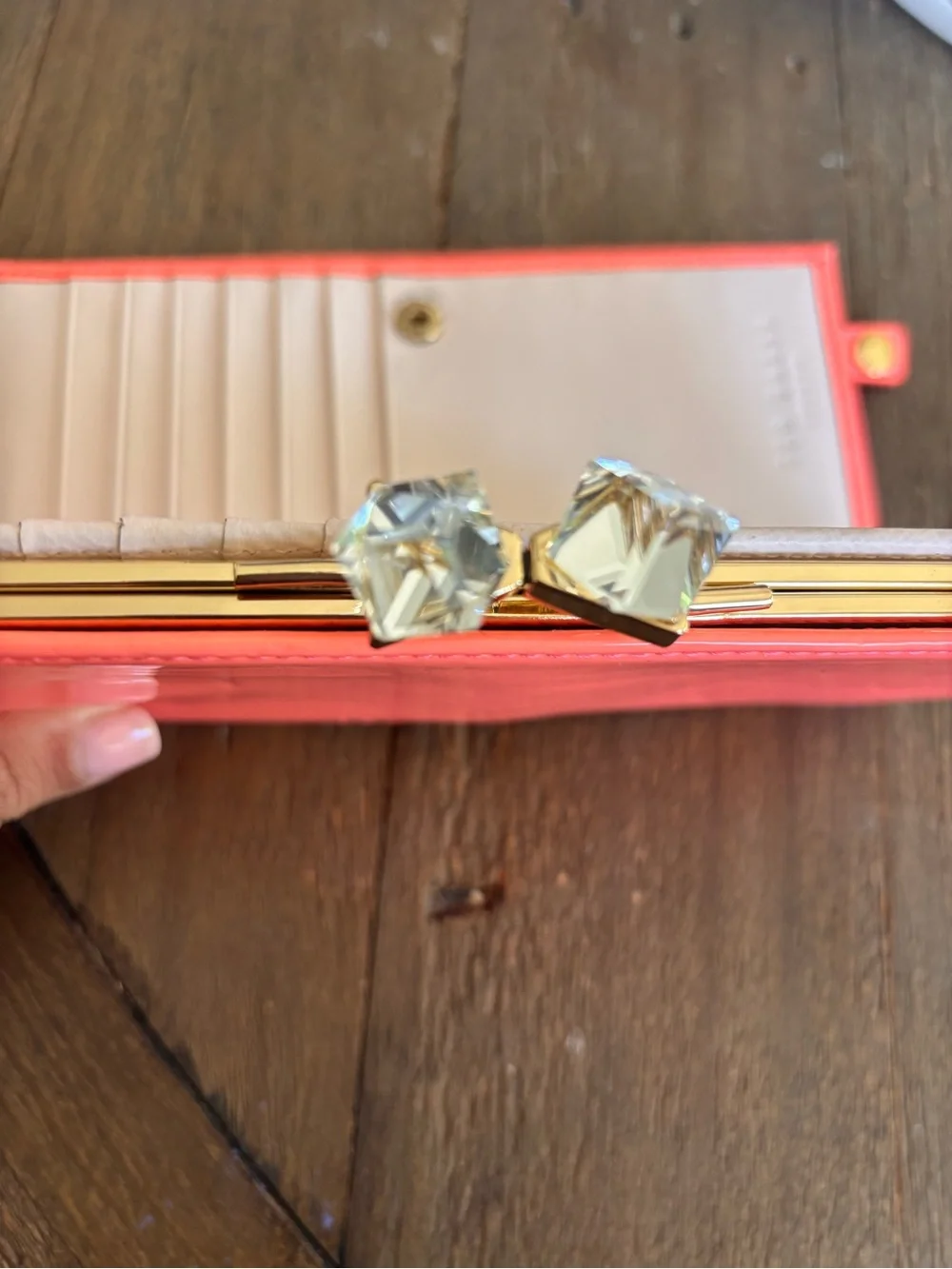 Ted Baker Coral Patent Clasp Wallet